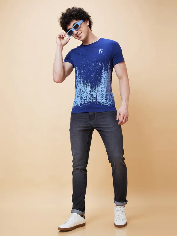 Being Human Clothing Men  T-Shirts-Navy