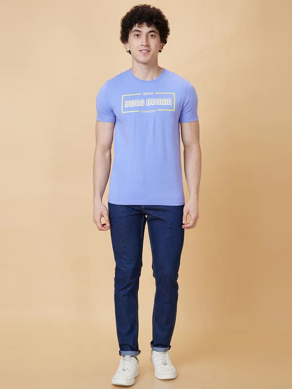 Being Human Men  T-Shirts-Deep Periwinkle
