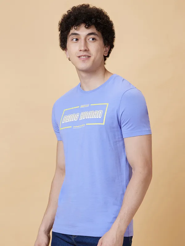 Being Human Men  T-Shirts-Deep Periwinkle
