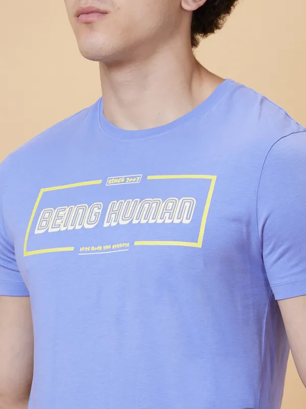 Being Human Men  T-Shirts-Deep Periwinkle