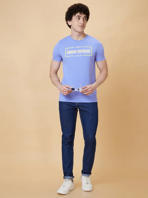 Being Human Men  T-Shirts-Deep Periwinkle