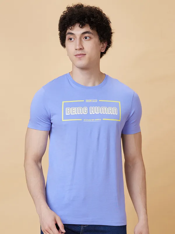 Being Human Men  T-Shirts-Deep Periwinkle