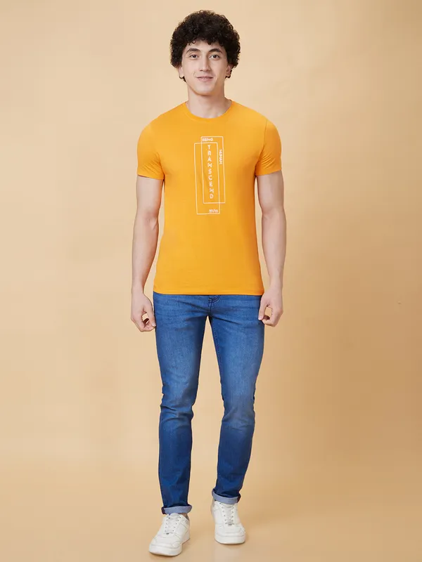Being Human Clothing Men  T-Shirts-Orange