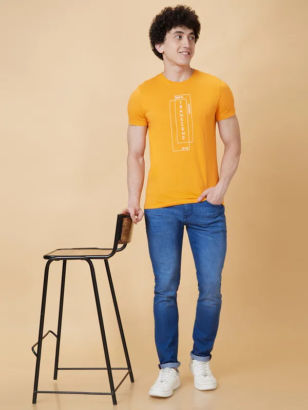 Being Human Clothing Men  T-Shirts-Orange