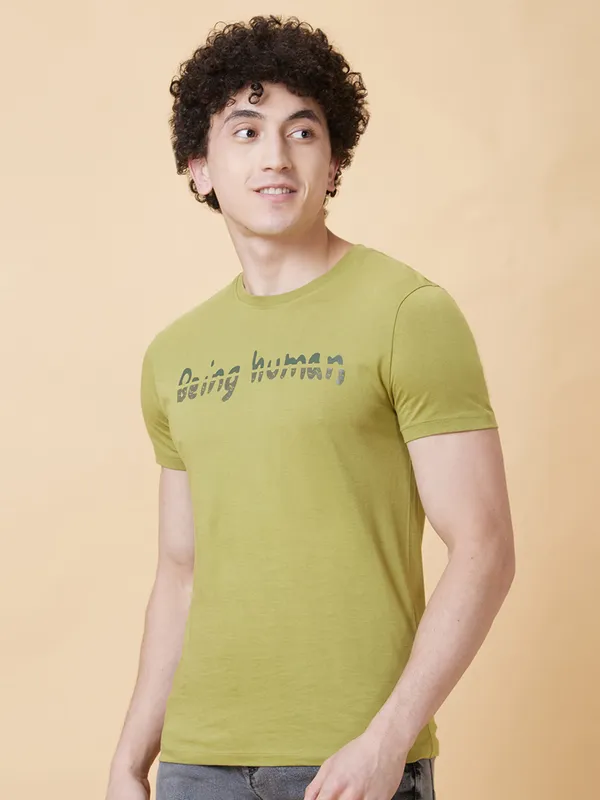 Being Human Clothing Men  T-Shirts-Olive