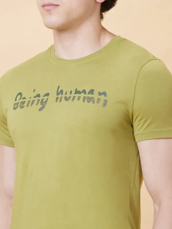 Being Human Clothing Men  T-Shirts-Olive