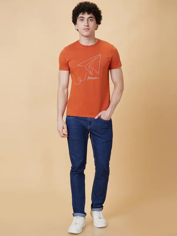 Being Human Clothing Men  T-Shirts-Chinese Brown