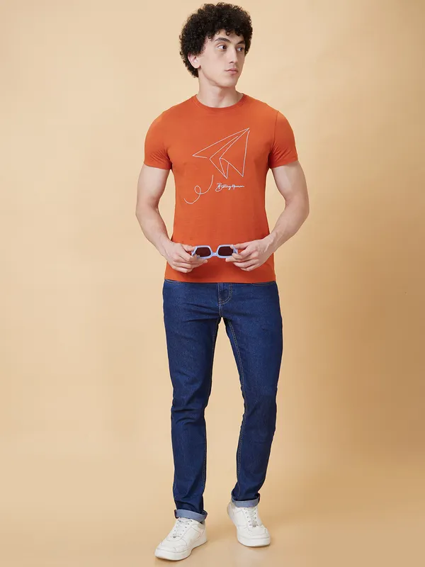 Being Human Clothing Men  T-Shirts-Chinese Brown
