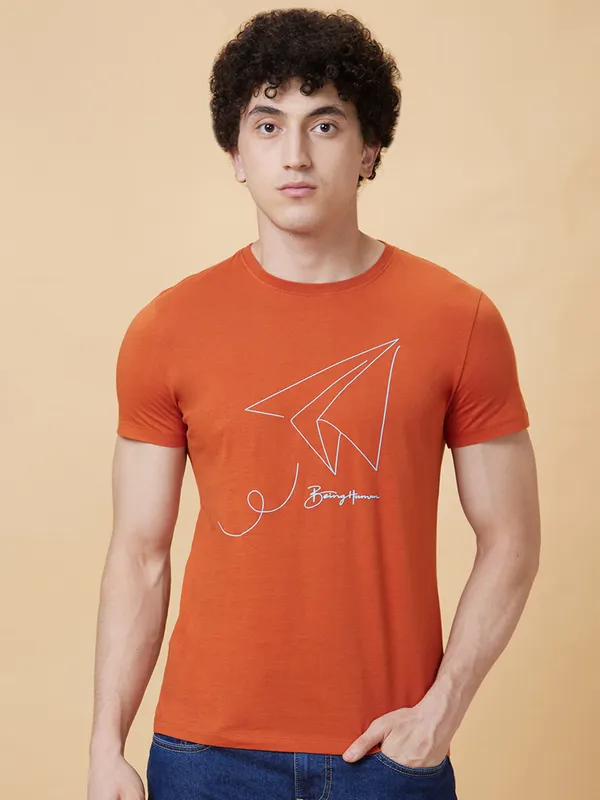 Being Human Clothing Men  T-Shirts-Chinese Brown