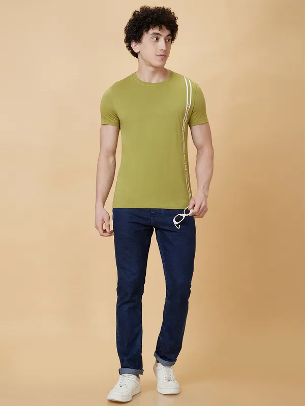 Being Human Men  T-Shirts-Olive