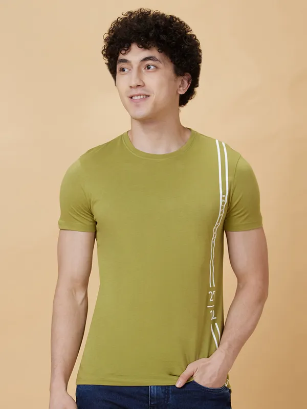 Being Human Men  T-Shirts-Olive