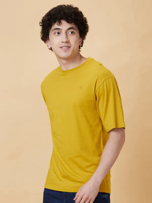 Being Human Men  T-Shirts-Mustard