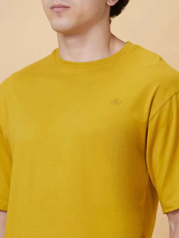 Being Human Men  T-Shirts-Mustard