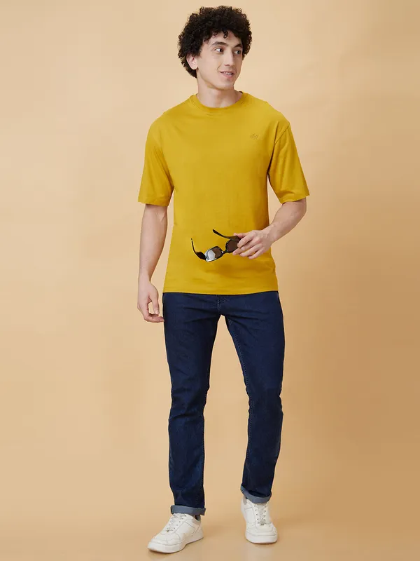 Being Human Men  T-Shirts-Mustard