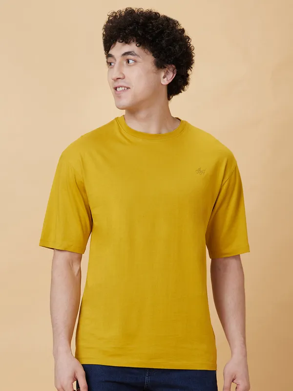 Being Human Men  T-Shirts-Mustard