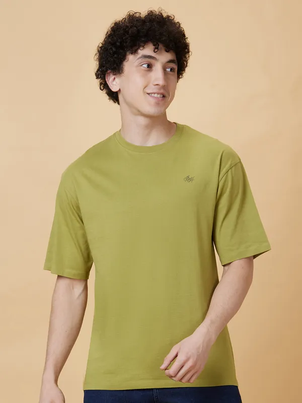 Being Human Men  T-Shirts-Olive