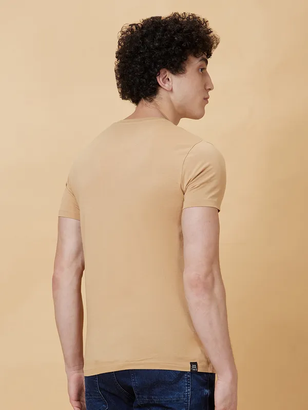 Being Human Clothing Men  T-Shirts-Champagne Beige