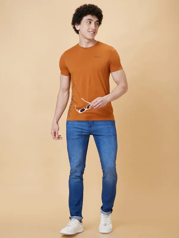 Being Human Clothing Men  T-Shirts-Sudan Brown