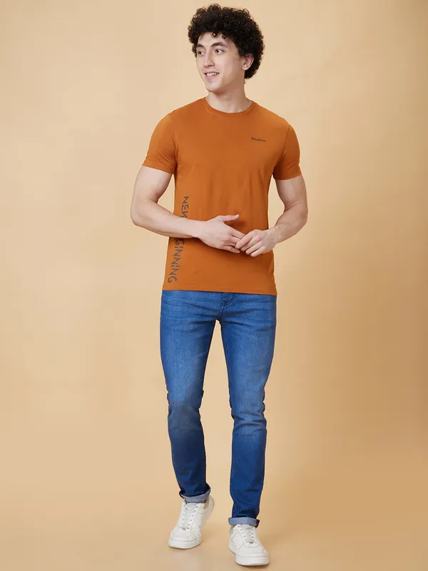 Being Human Clothing Men  T-Shirts-Sudan Brown
