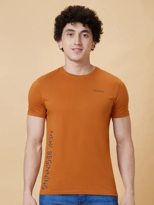 Being Human Clothing Men  T-Shirts-Sudan Brown