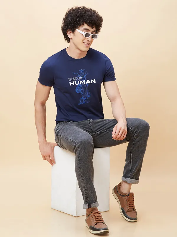 Being Human Men  T-Shirts-Navy