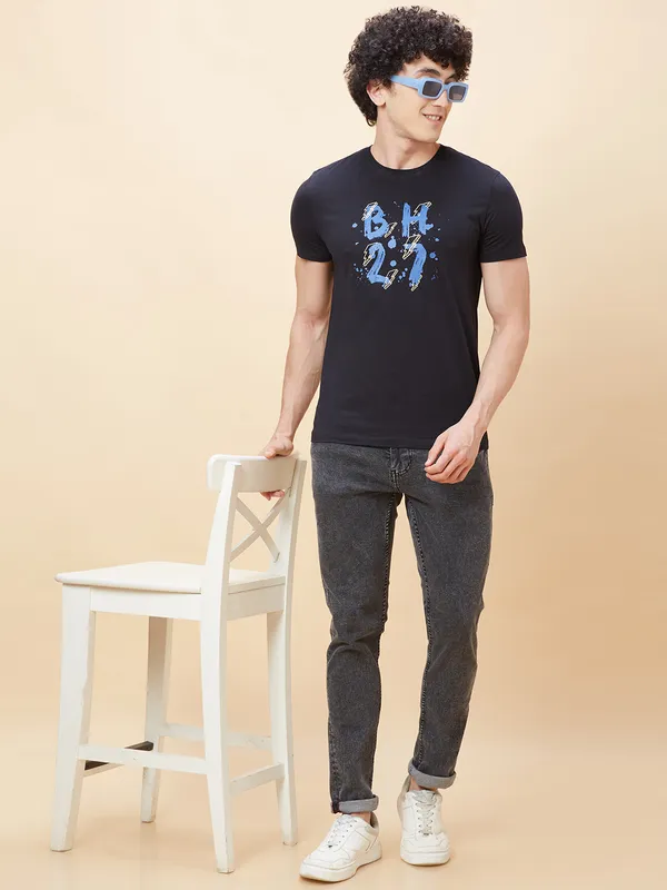 Being Human Men  T-Shirts-Black