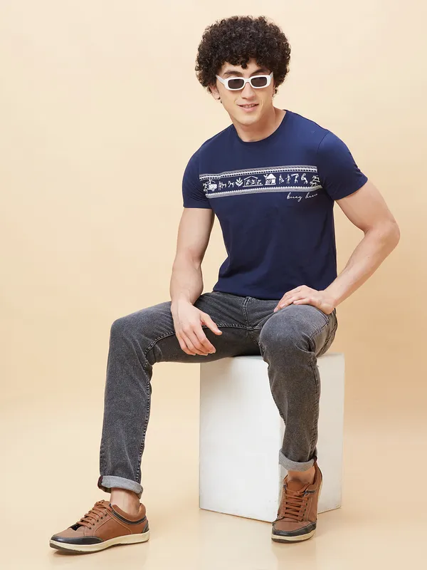 Being Human Men  T-Shirts-Navy