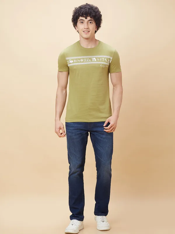Being Human Men  T-Shirts-Olive