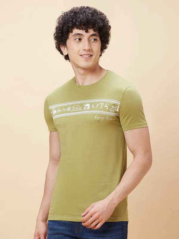 Being Human Men  T-Shirts-Olive