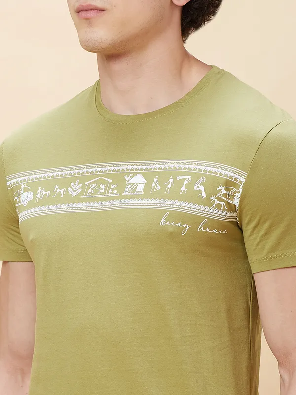 Being Human Men  T-Shirts-Olive