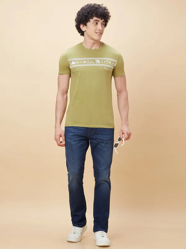 Being Human Men  T-Shirts-Olive