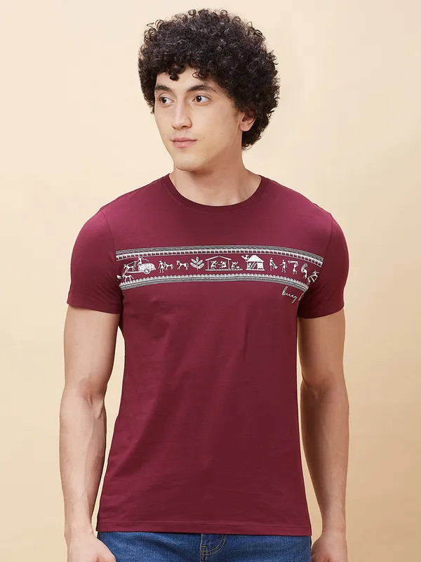 Being Human Men  T-Shirts-Wine