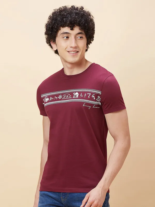 Being Human Men  T-Shirts-Wine