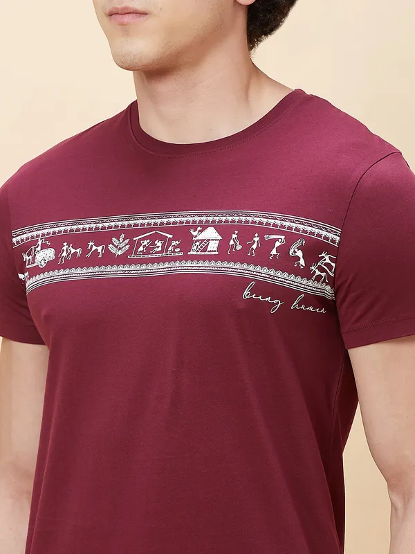 Being Human Men  T-Shirts-Wine