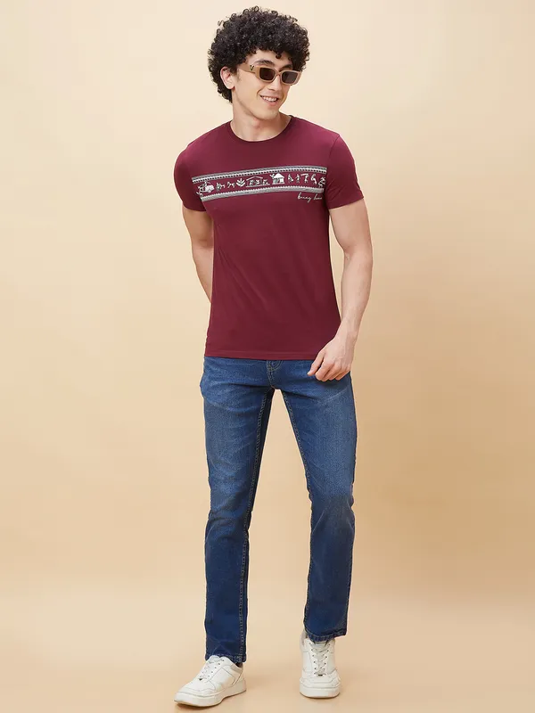 Being Human Men  T-Shirts-Wine