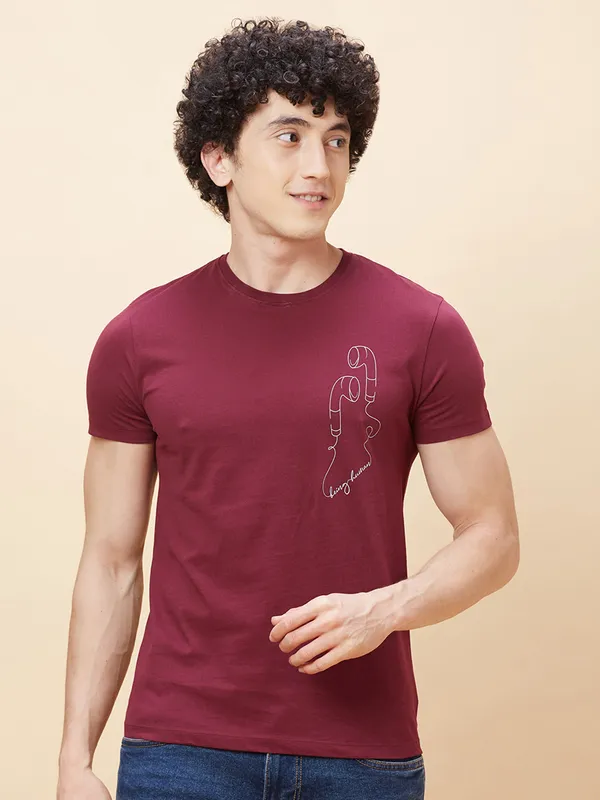 Being Human Men  T-Shirts-Wine