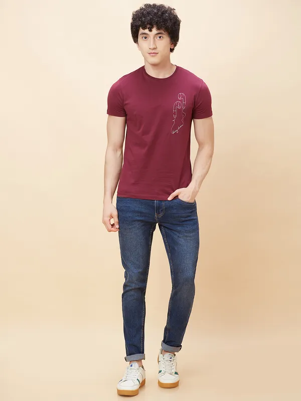 Being Human Men  T-Shirts-Wine