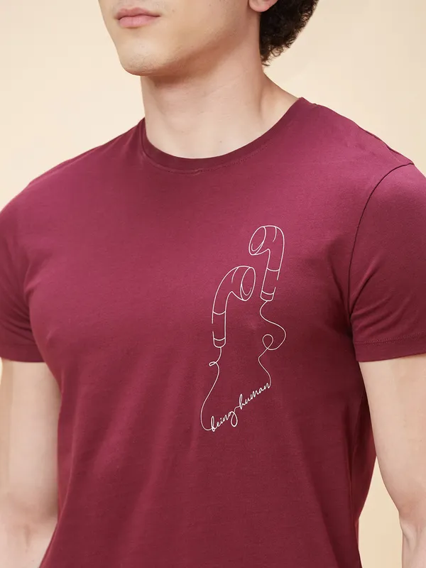 Being Human Men  T-Shirts-Wine