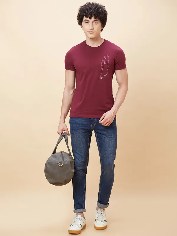 Being Human Men  T-Shirts-Wine