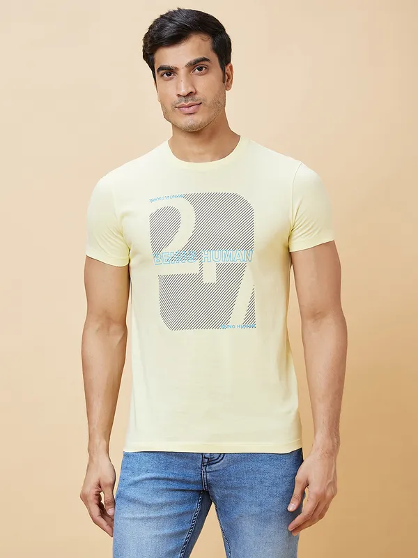 Being Human Men  T-Shirts-Yellow