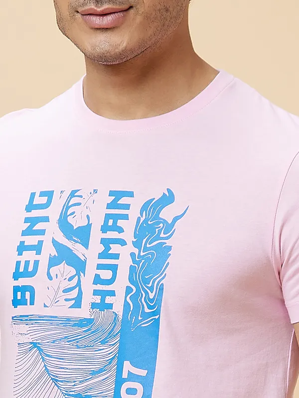 Being Human Clothing Men  T-Shirts-Light Pink