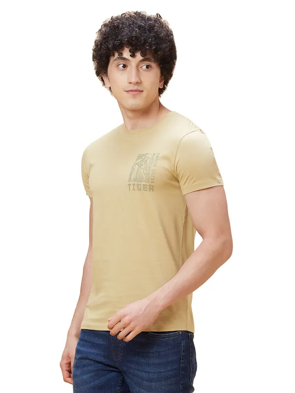 Being Human Men  T-Shirts-Light Khaki