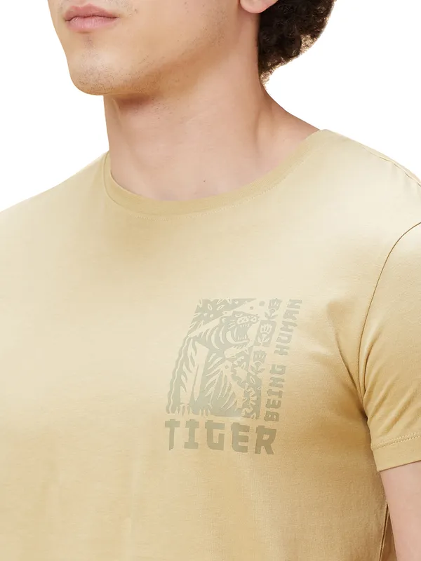 Being Human Men  T-Shirts-Light Khaki