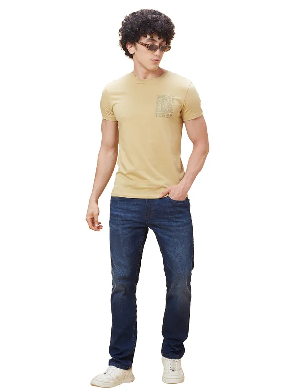 Being Human Men  T-Shirts-Light Khaki
