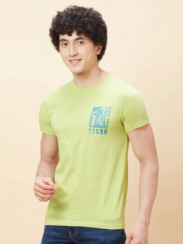 Being Human Clothing Men  T-Shirts-Sea Green