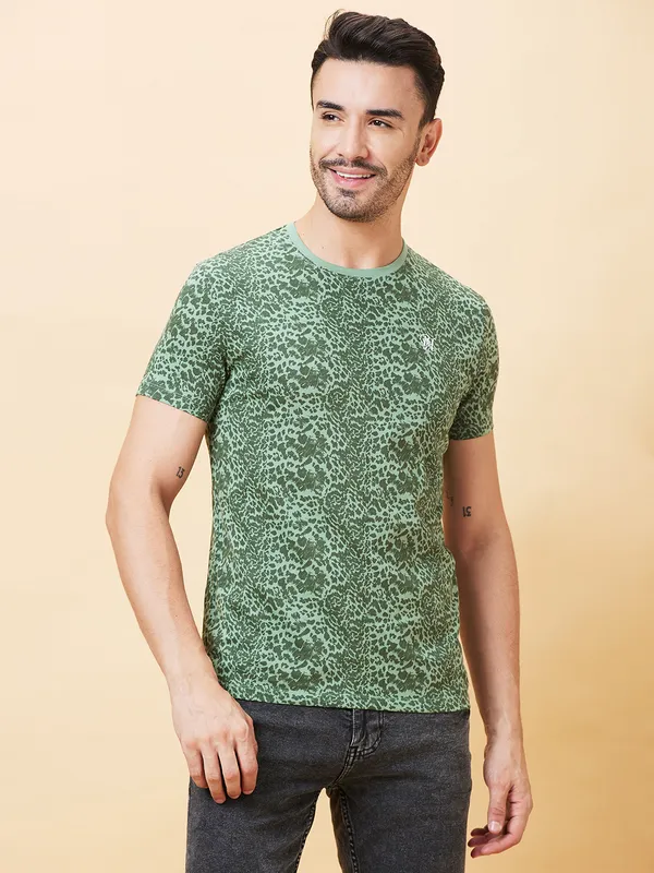 Being Human Men  T-Shirts-Olive