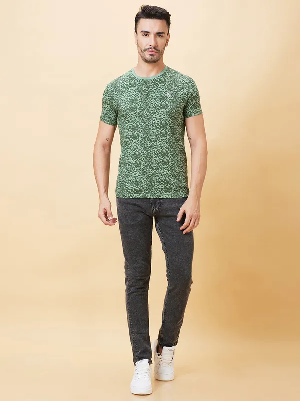Being Human Men  T-Shirts-Olive