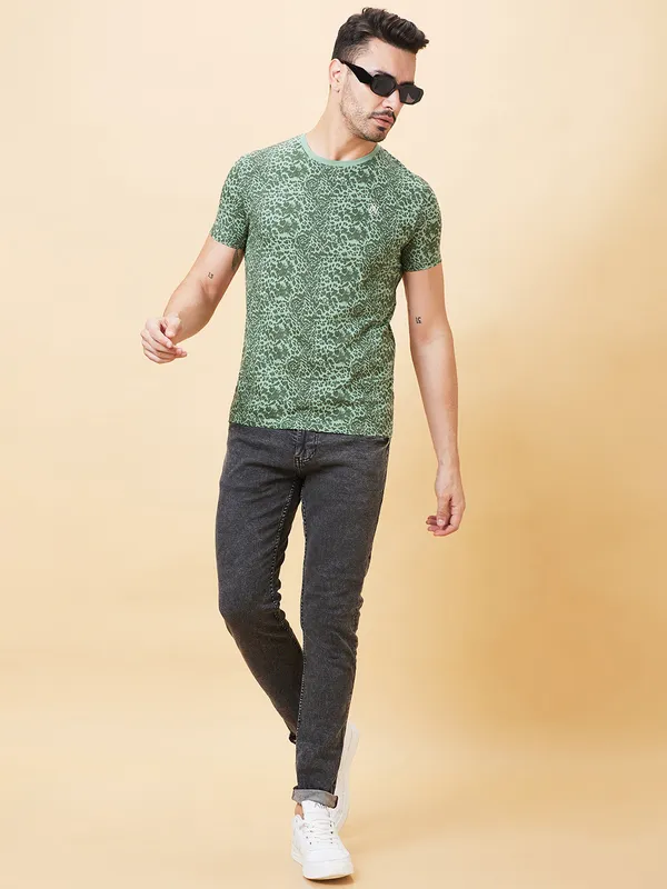 Being Human Men  T-Shirts-Olive