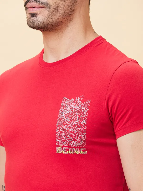 Being Human Men  T-Shirts-Blood Red