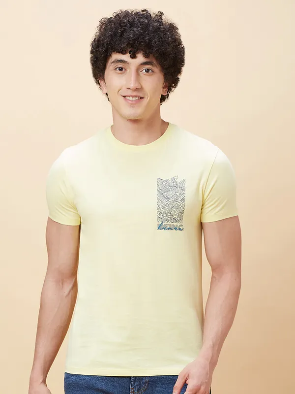 Being Human Men  T-Shirts-Light Lemon